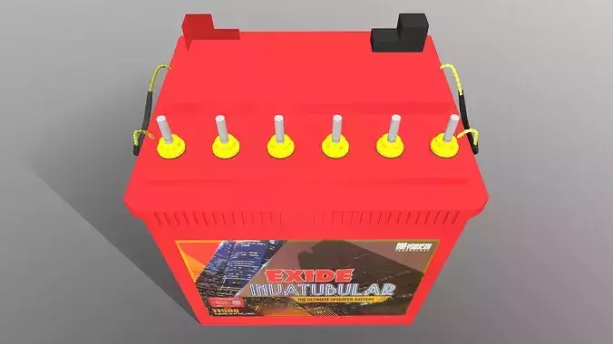 Car Battery 3D model 3
