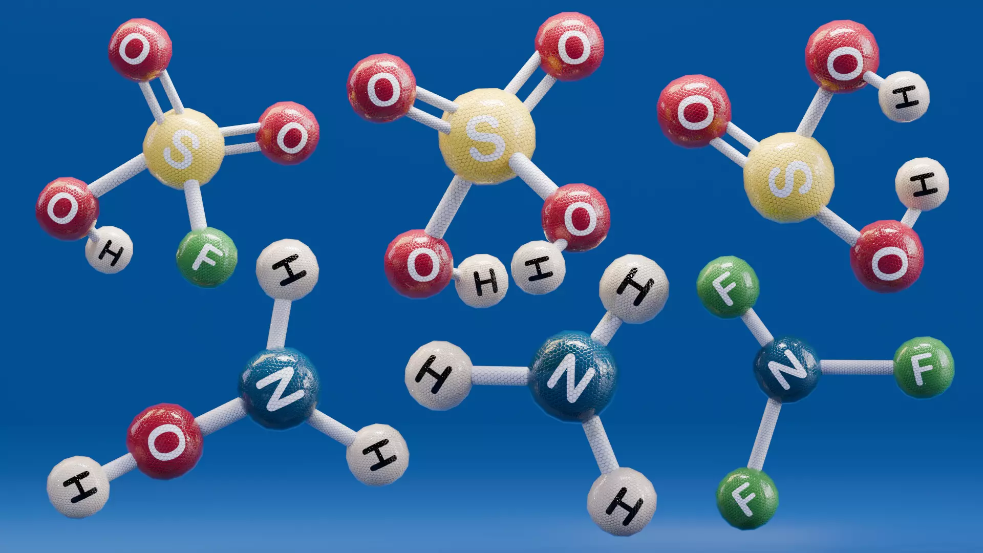 Acid and Base Molecule - Bundle Edition Low-poly 3D model