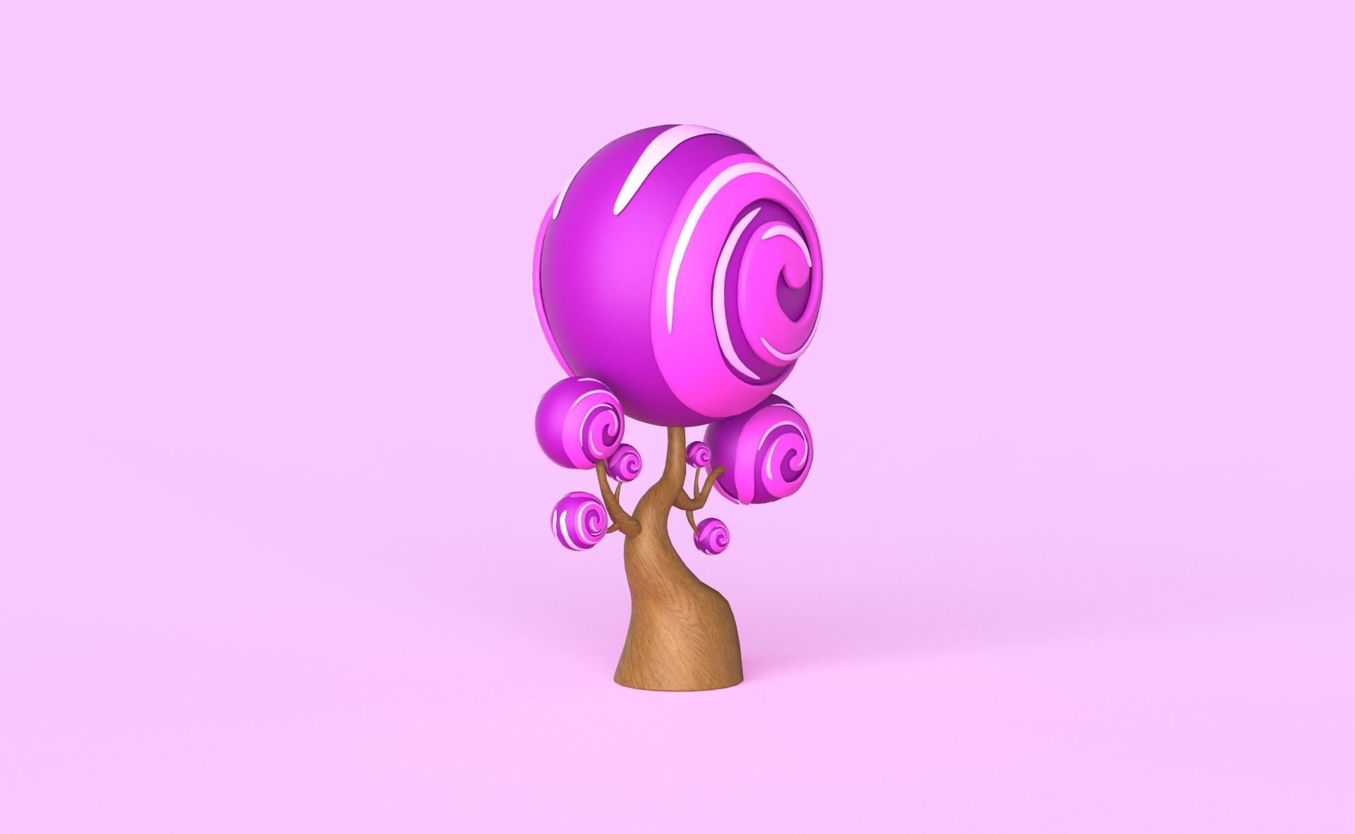 Cartoon Candy Tree 10 Low-poly 3D model_15