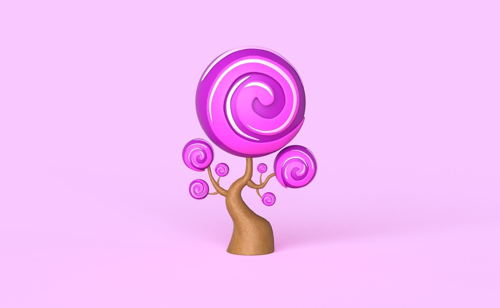 Cartoon Candy Tree 10 Low-poly 3D model_17