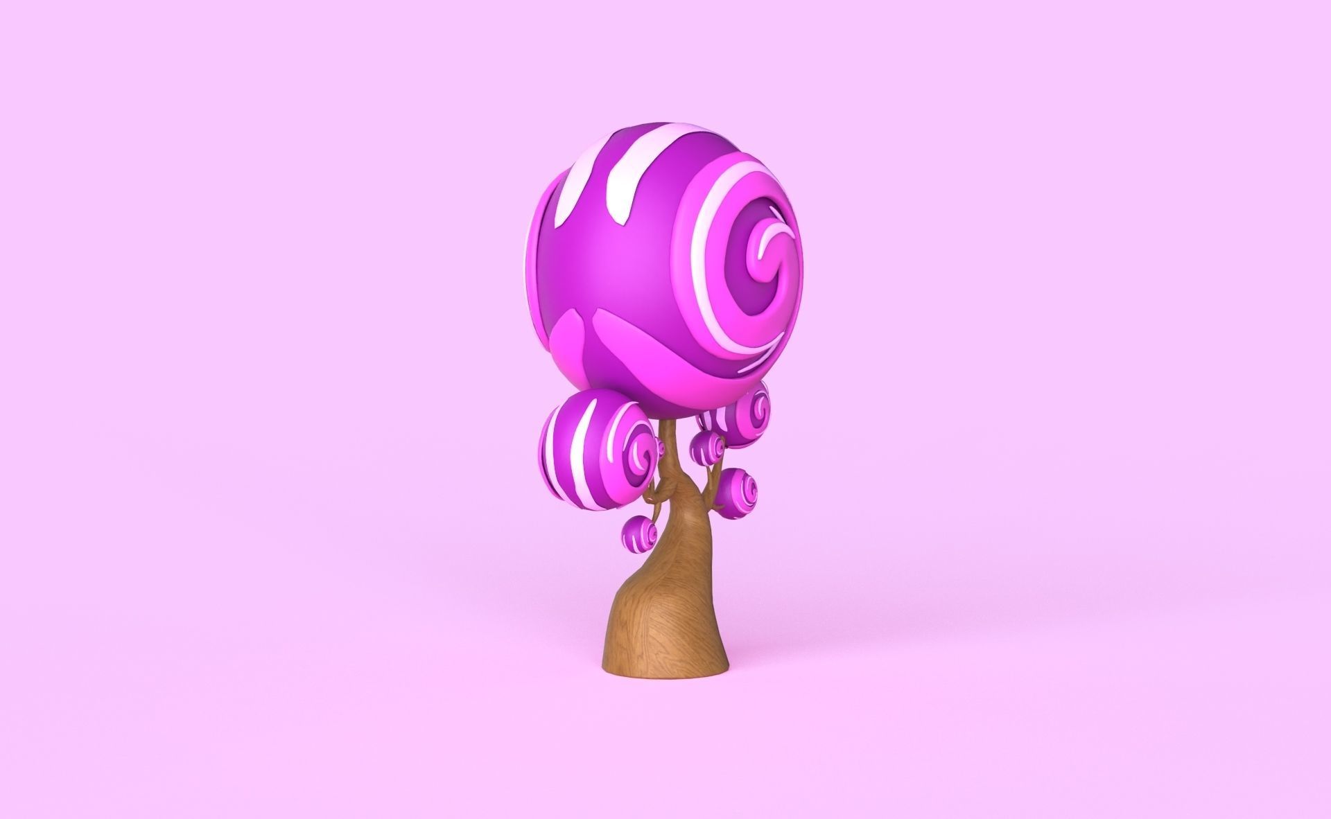 Cartoon Candy Tree 10 Low-poly 3D model_6