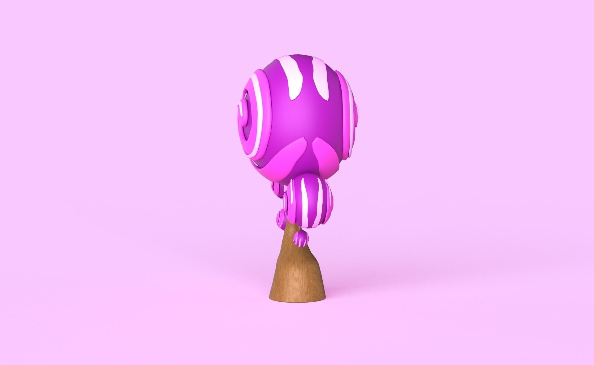 Cartoon Candy Tree 10 Low-poly 3D model_4