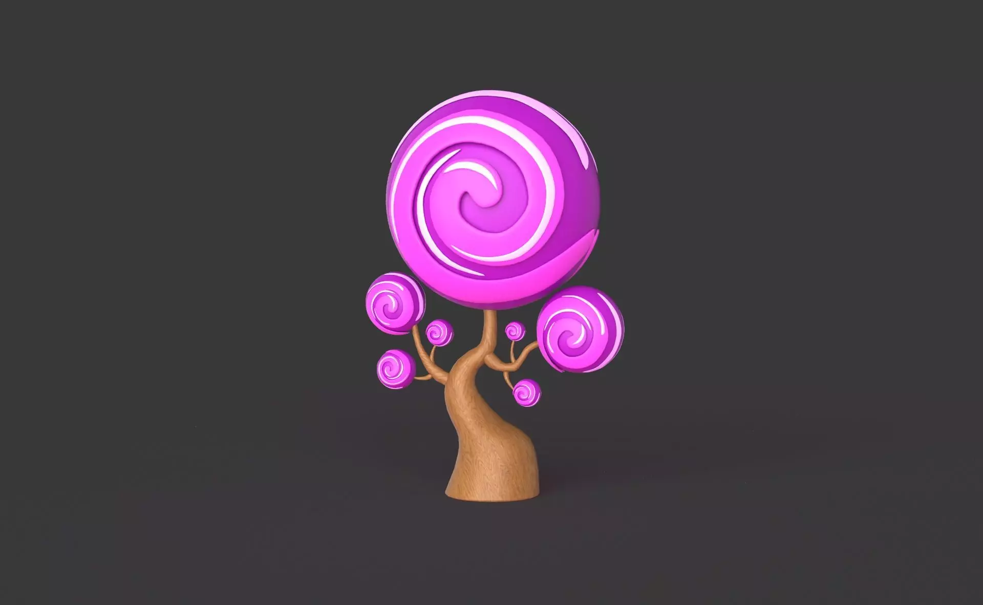 Cartoon Candy Tree 10 Low-poly 3D model_0