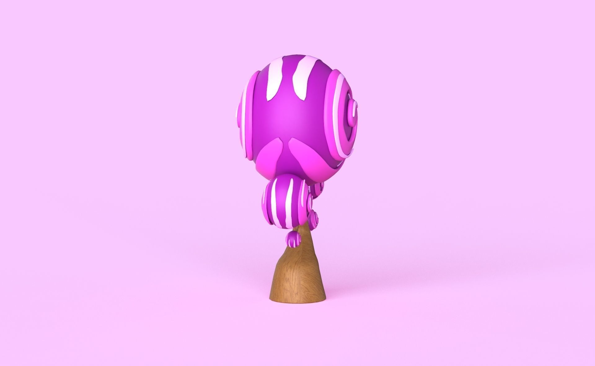 Cartoon Candy Tree 10 Low-poly 3D model_5