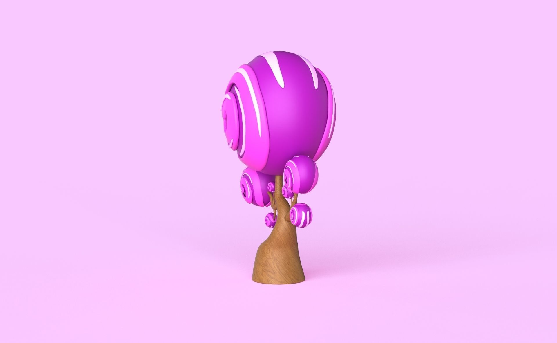 Cartoon Candy Tree 10 Low-poly 3D model_12