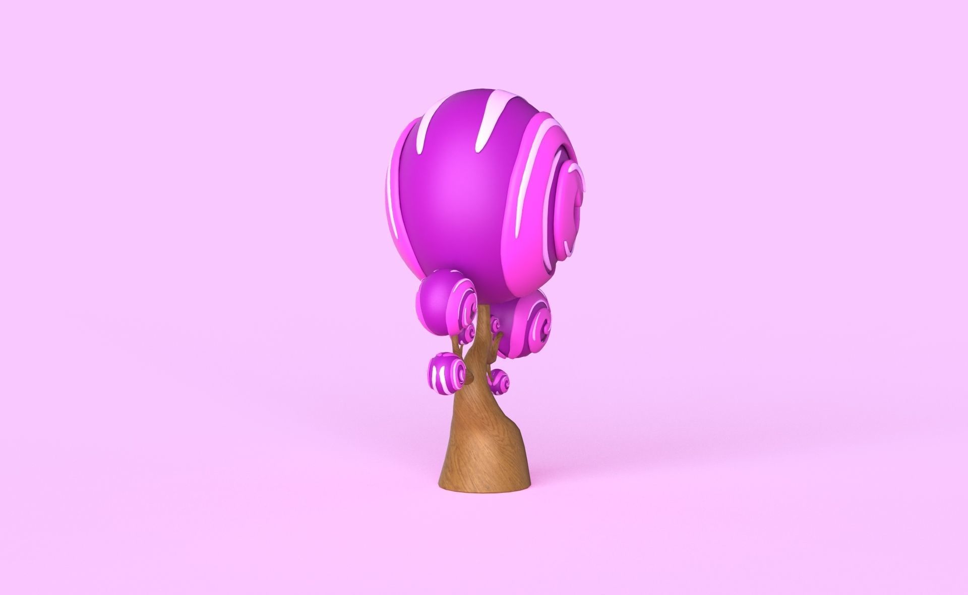 Cartoon Candy Tree 10 Low-poly 3D model_14
