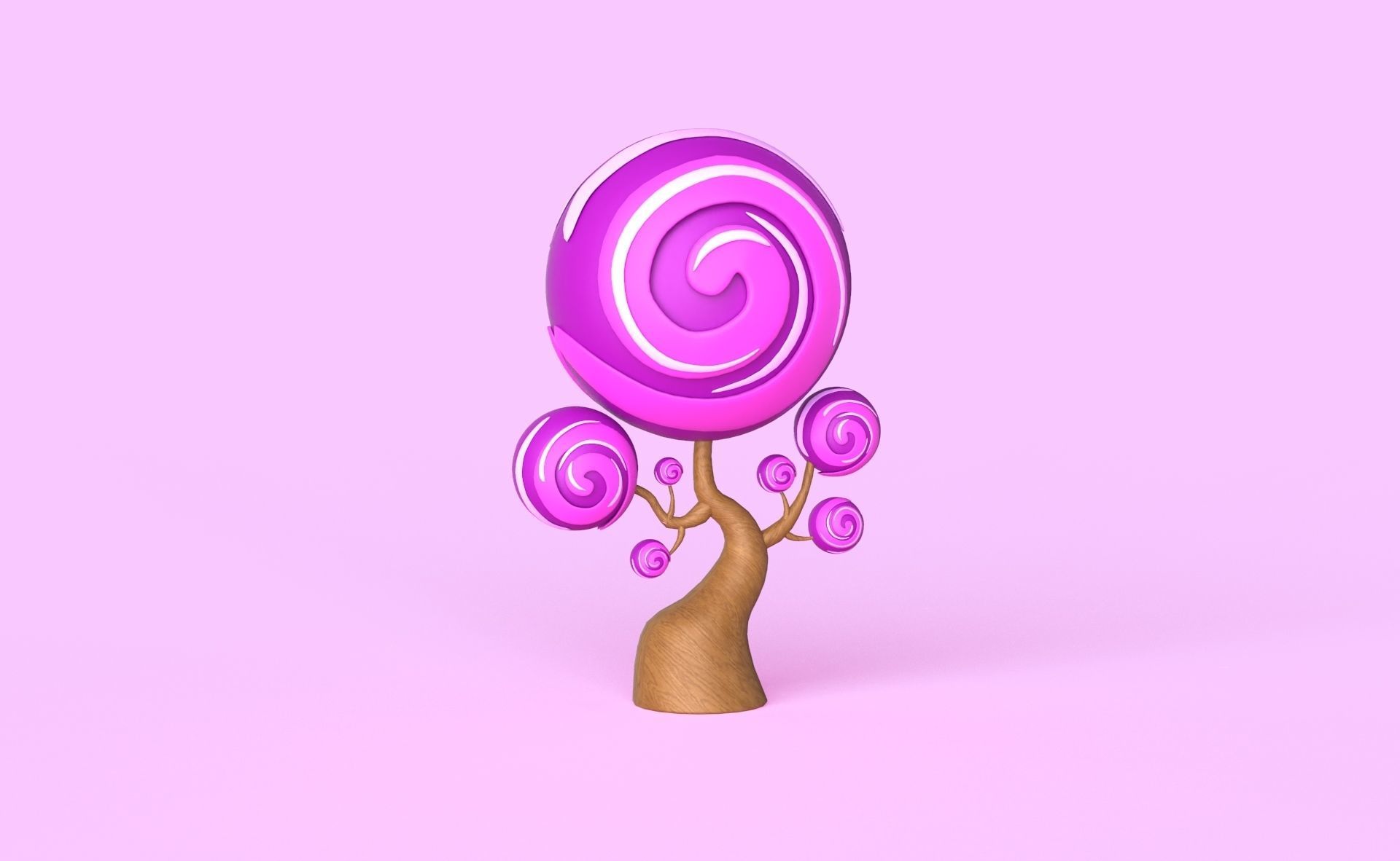 Cartoon Candy Tree 10 Low-poly 3D model_8