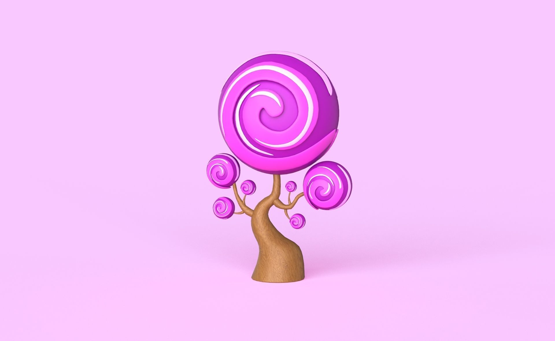 Cartoon Candy Tree 10 Low-poly 3D model_18