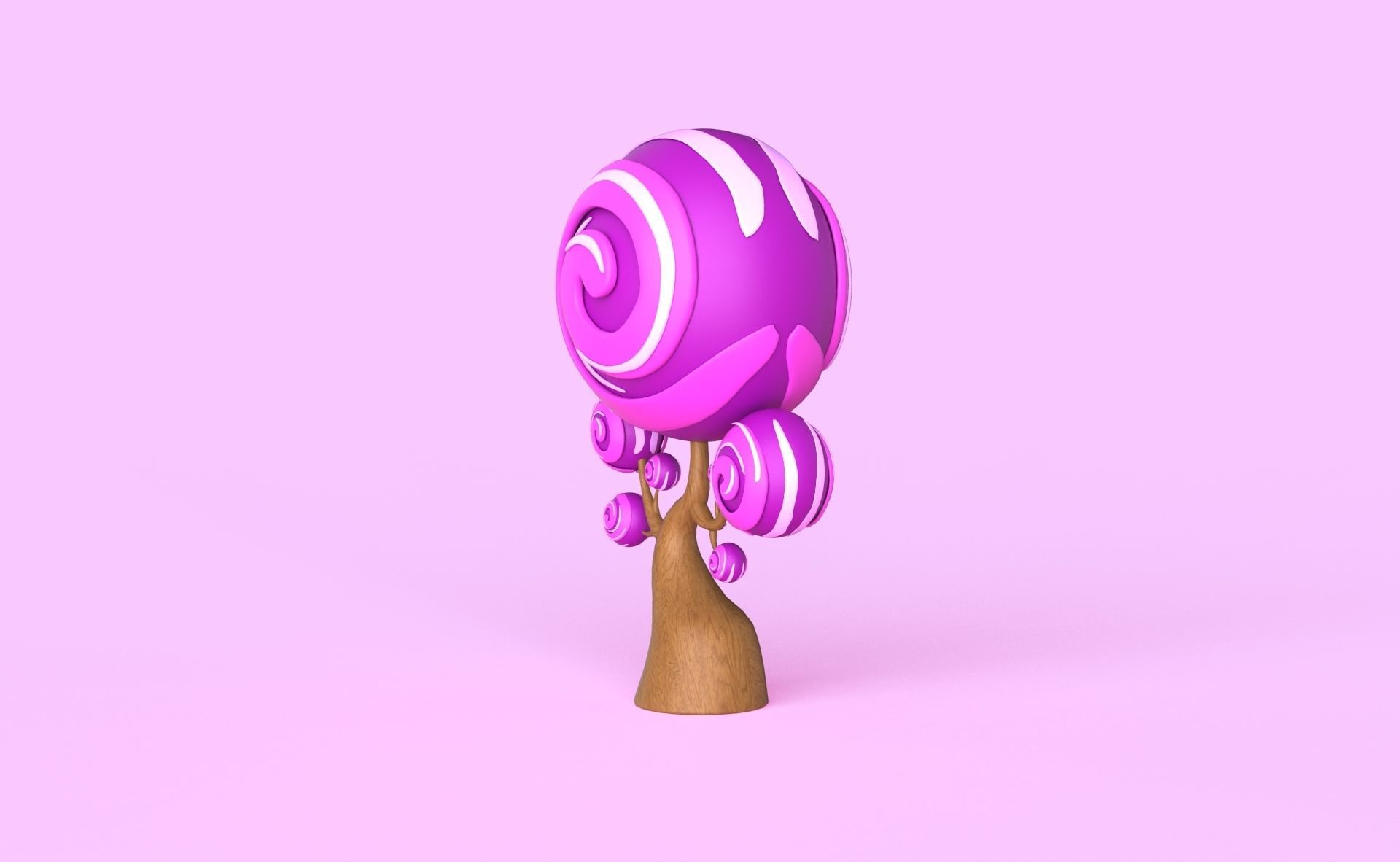 Cartoon Candy Tree 10 Low-poly 3D model_3