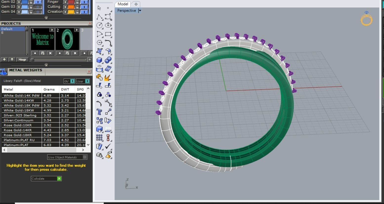3 line Ring size 55 3D model 3D print model_6