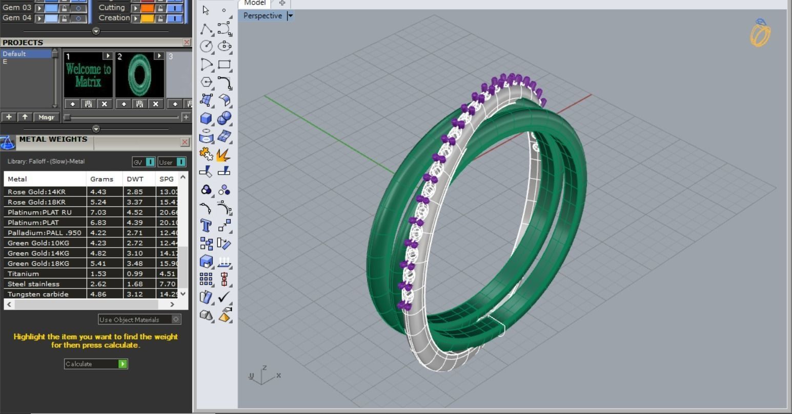 3 line Ring size 55 3D model 3D print model_8
