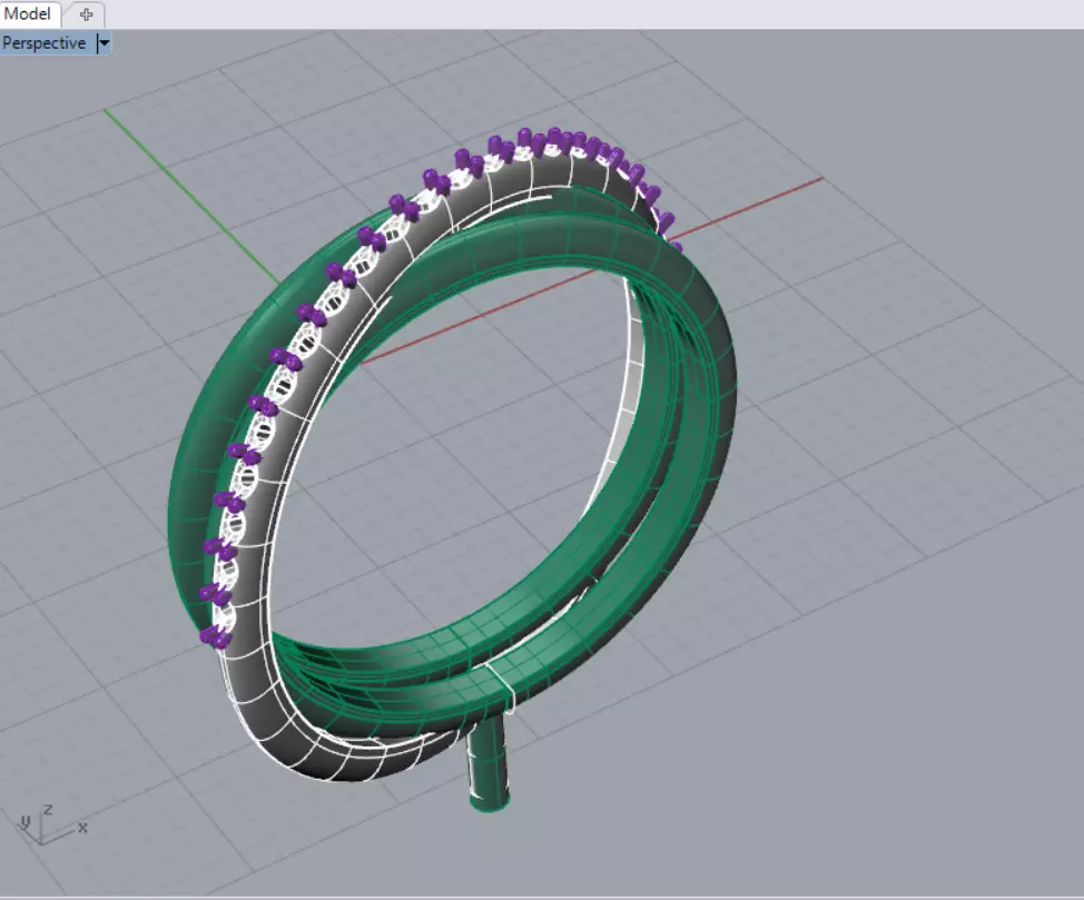3 line Ring size 55 3D model 3D print model_0