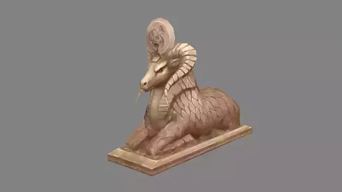 Stone sheep sculpture