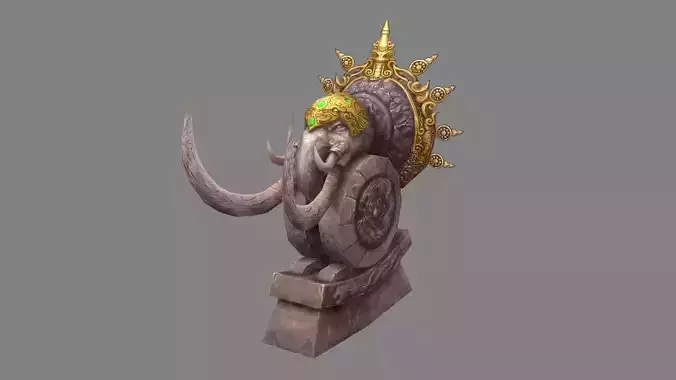 Stone elephant sculpture