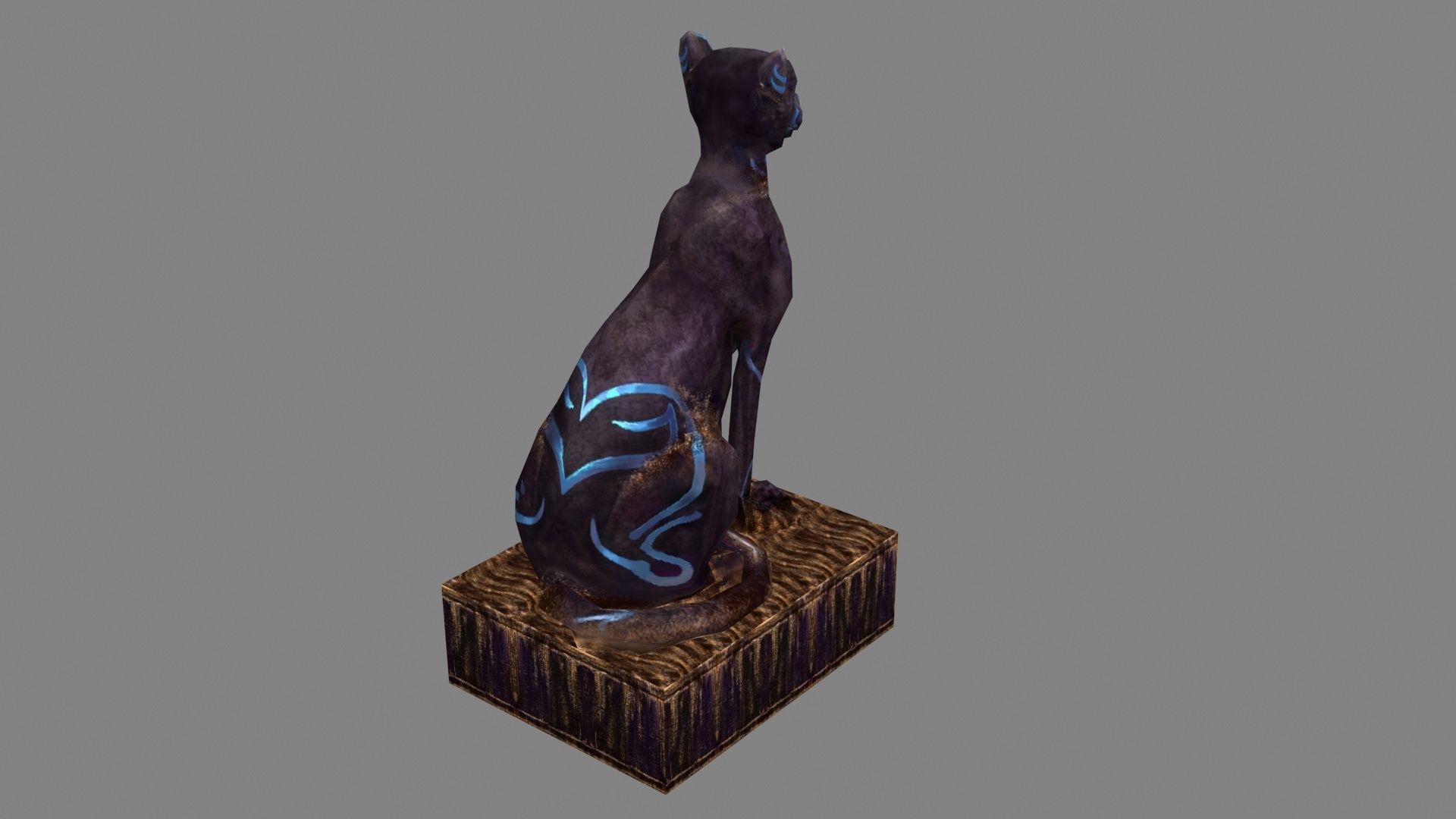 Stone panther sculpture - leopard sculpture Low-poly 3D model_2