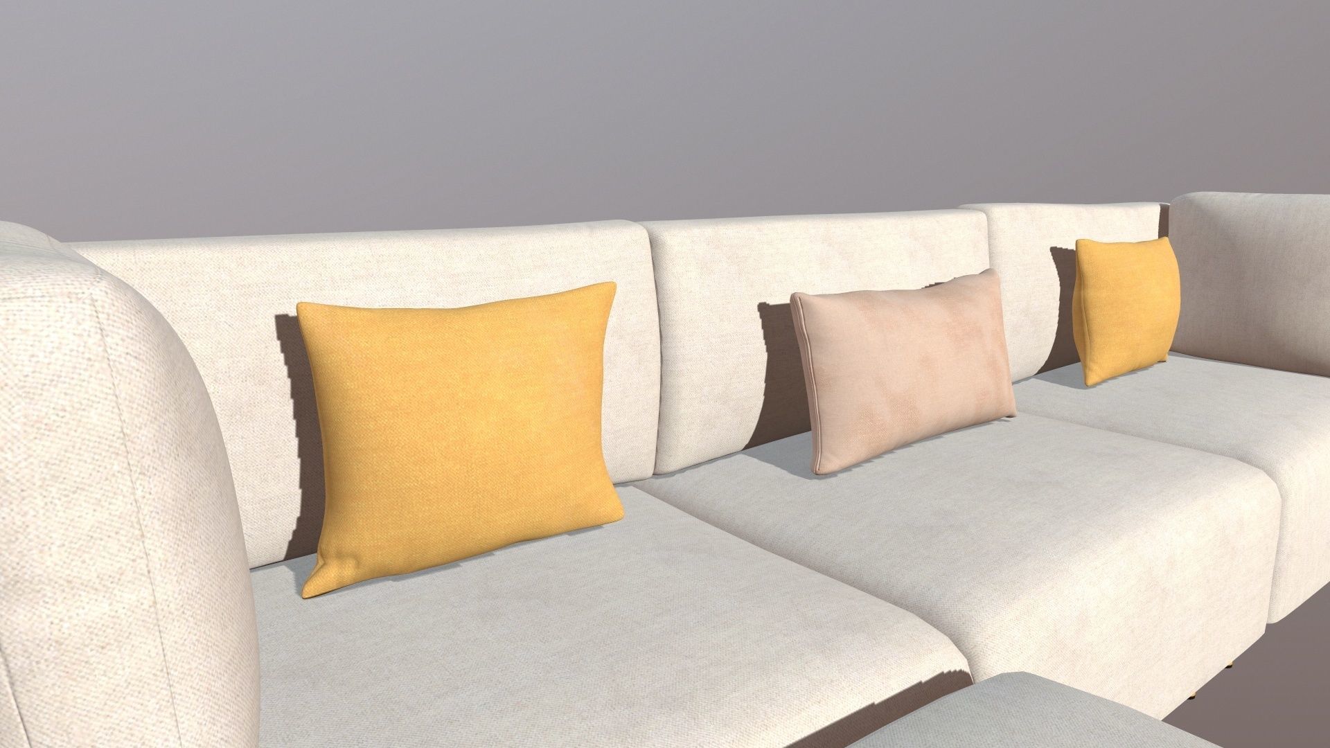 Sofa L shaped 3D model_5