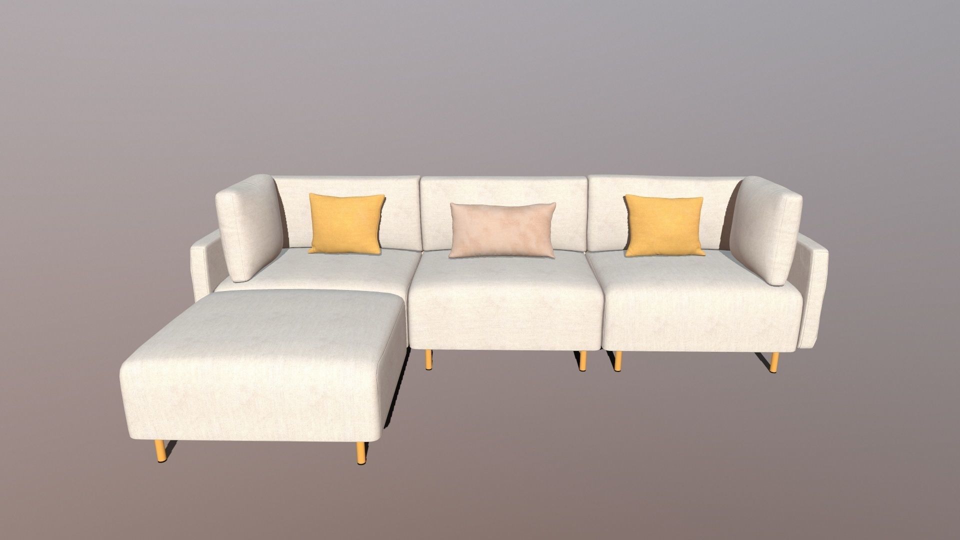 Sofa L shaped 3D model_2