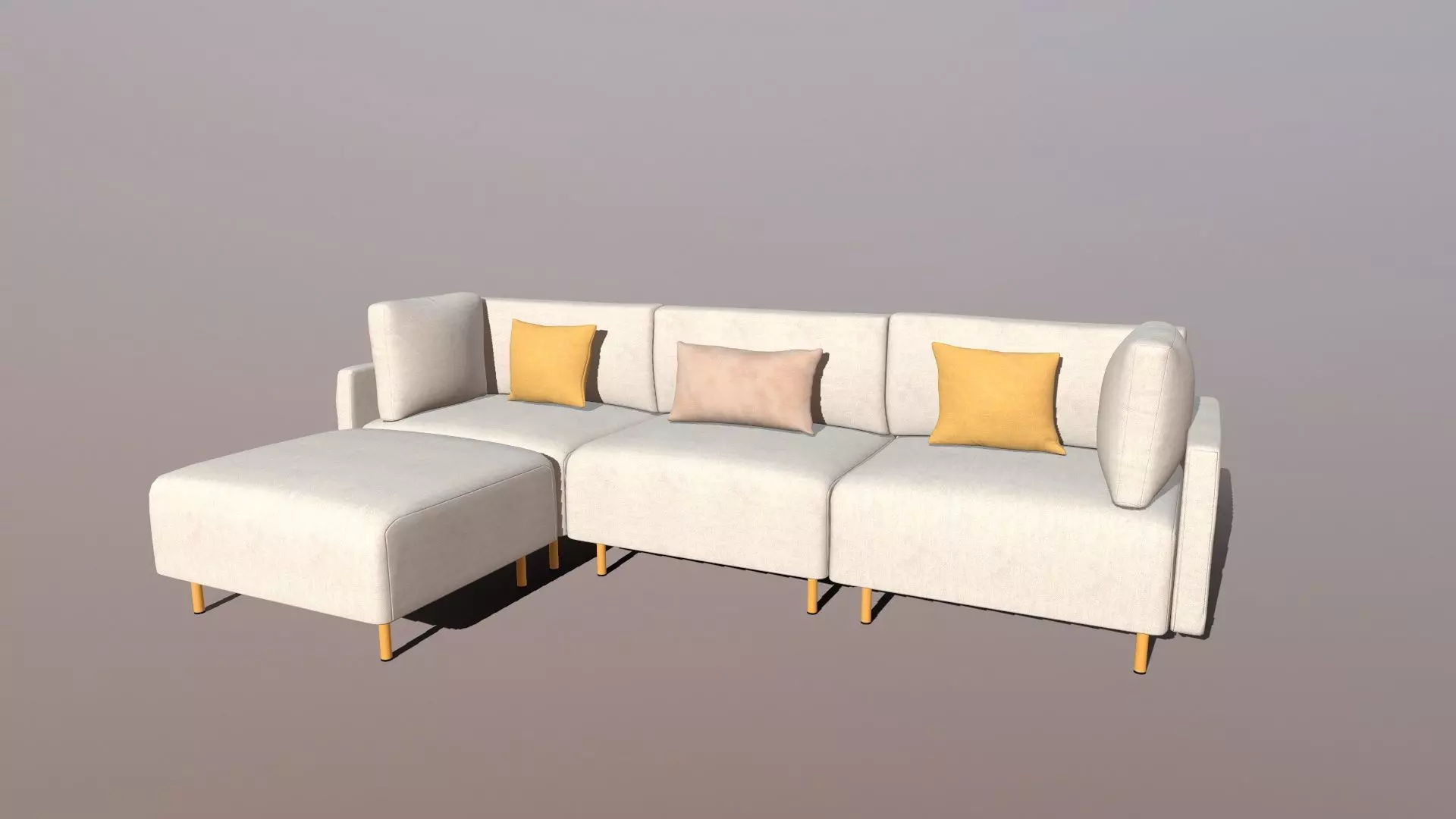 Sofa L shaped 3D model_0