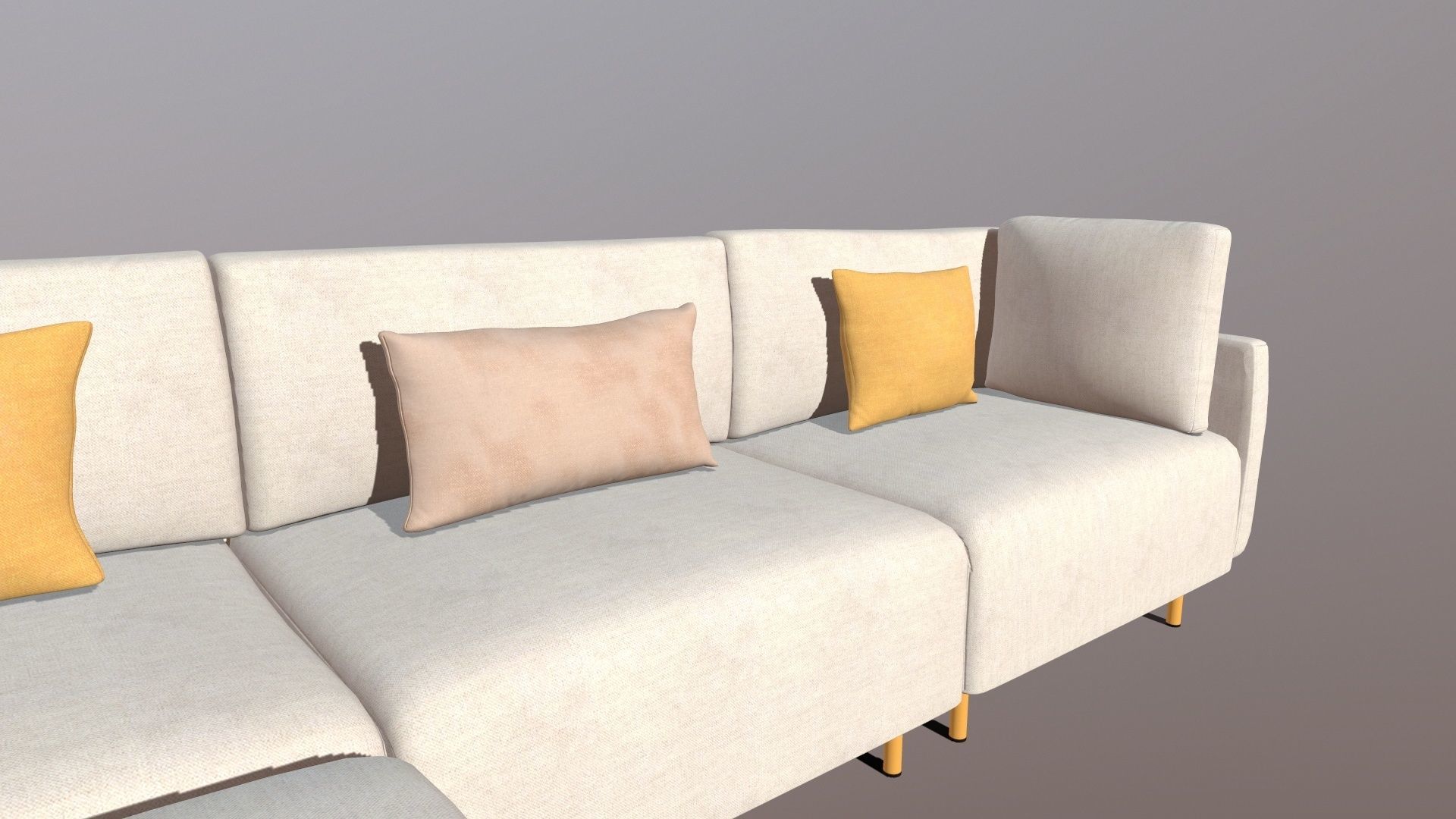 Sofa L shaped 3D model_6