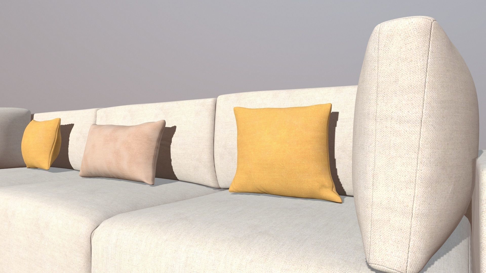 Sofa L shaped 3D model_8