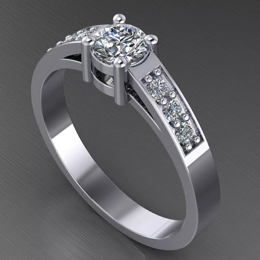 Engagement SOL ring -03ct - printable STL 3D print model