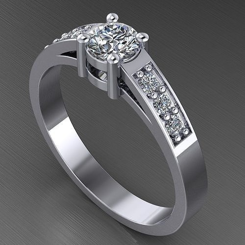  Engagement SOL ring -03ct - printable STL 3D print model