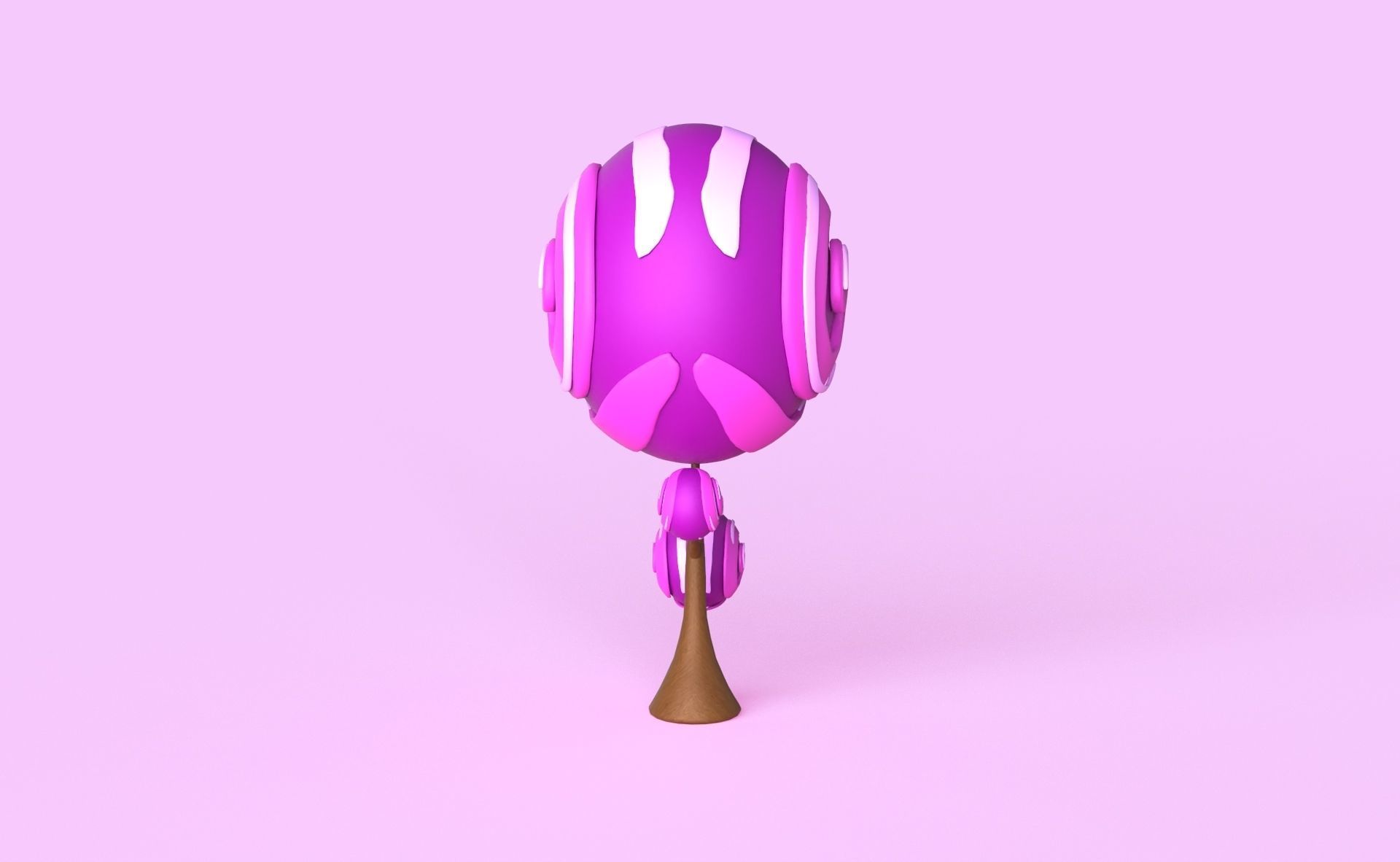 Cartoon Candy Tree 11 Low-poly 3D model_4