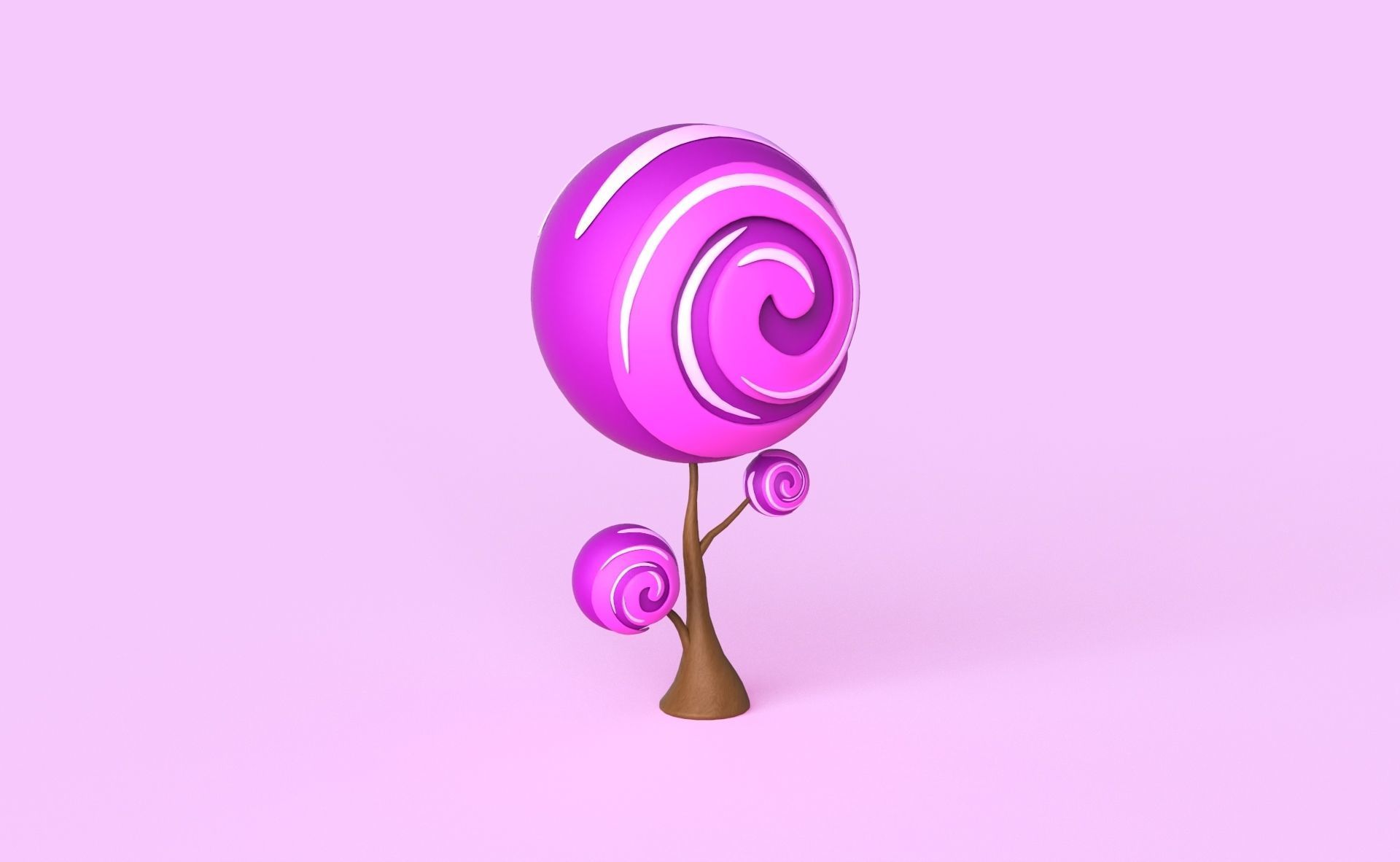 Cartoon Candy Tree 11 Low-poly 3D model_14