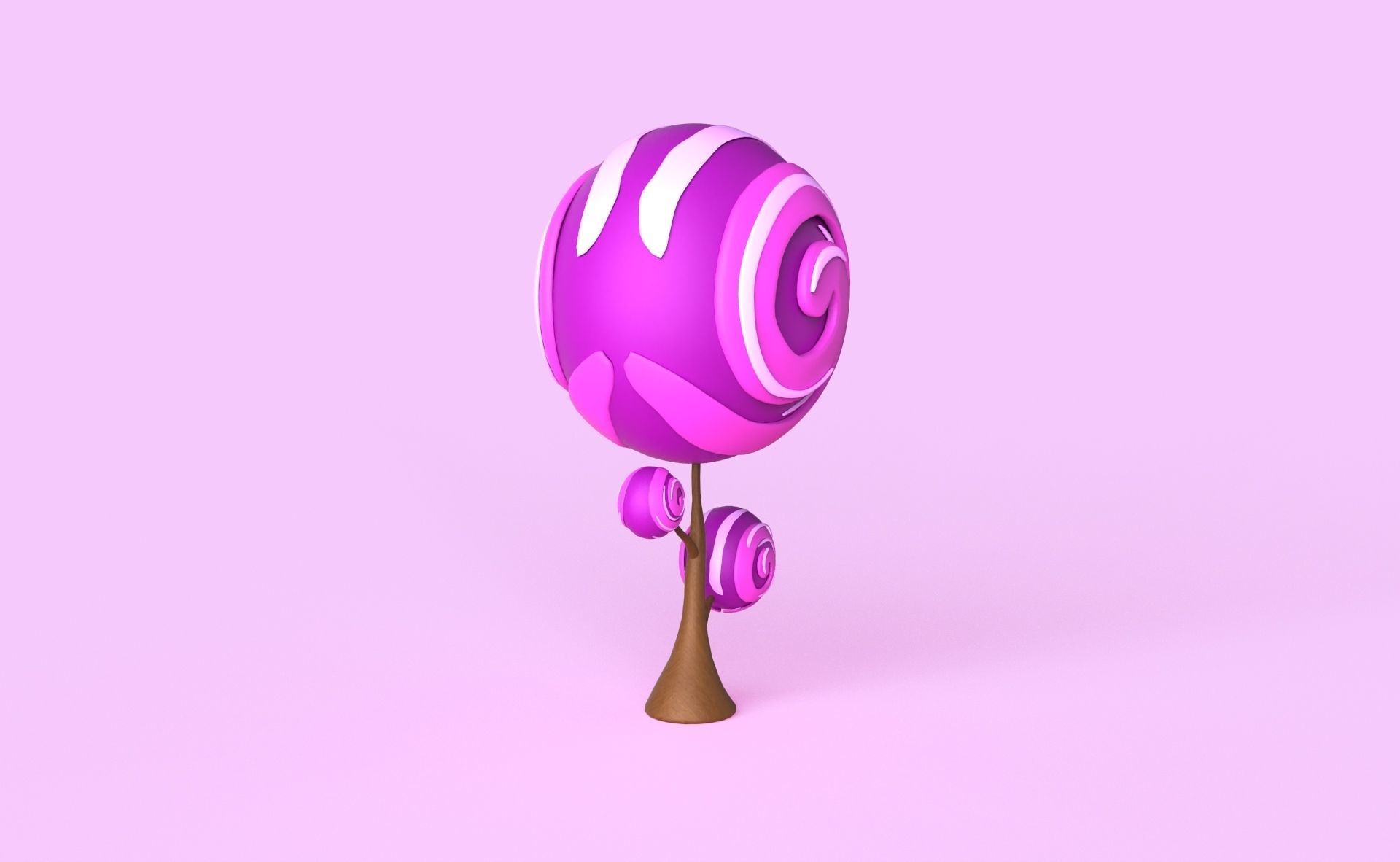Cartoon Candy Tree 11 Low-poly 3D model_5