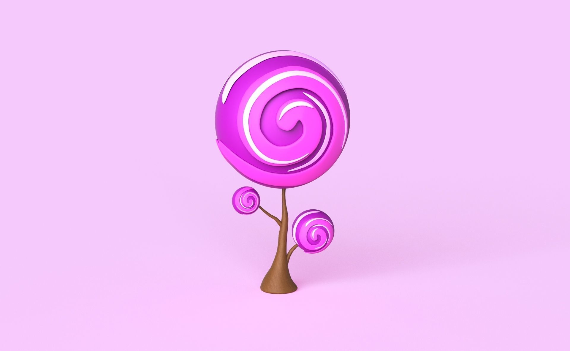 Cartoon Candy Tree 11 Low-poly 3D model_7