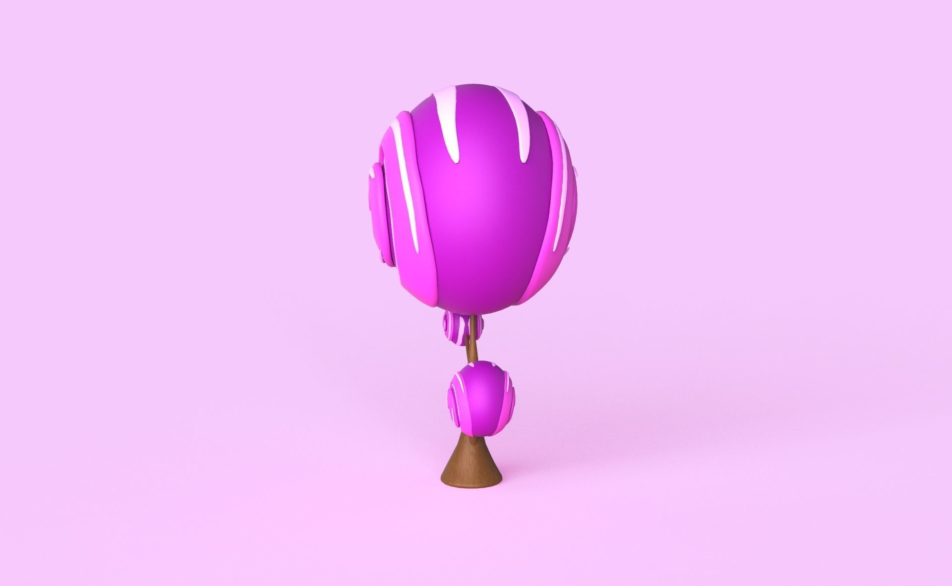Cartoon Candy Tree 11 Low-poly 3D model_11