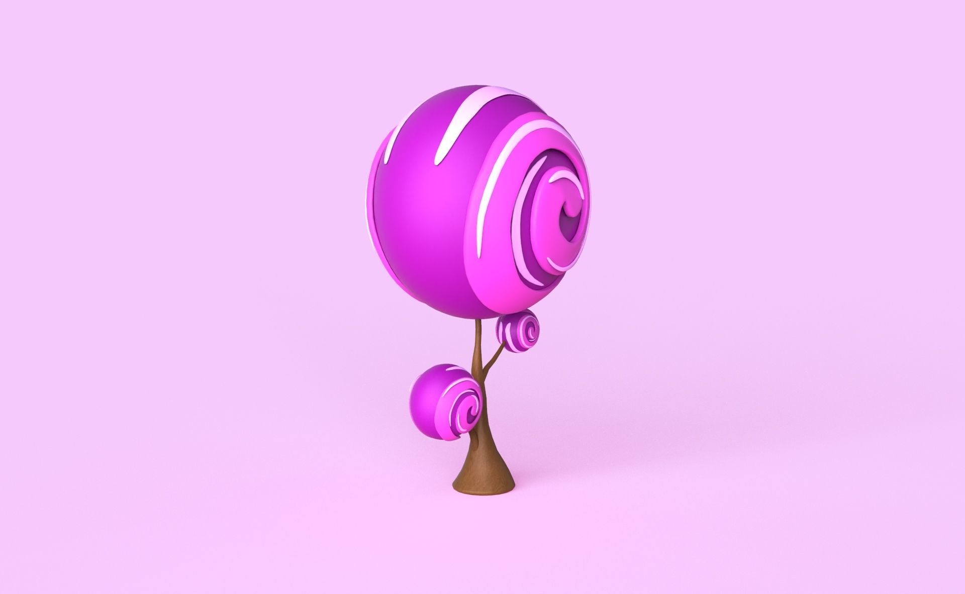 Cartoon Candy Tree 11 Low-poly 3D model_13