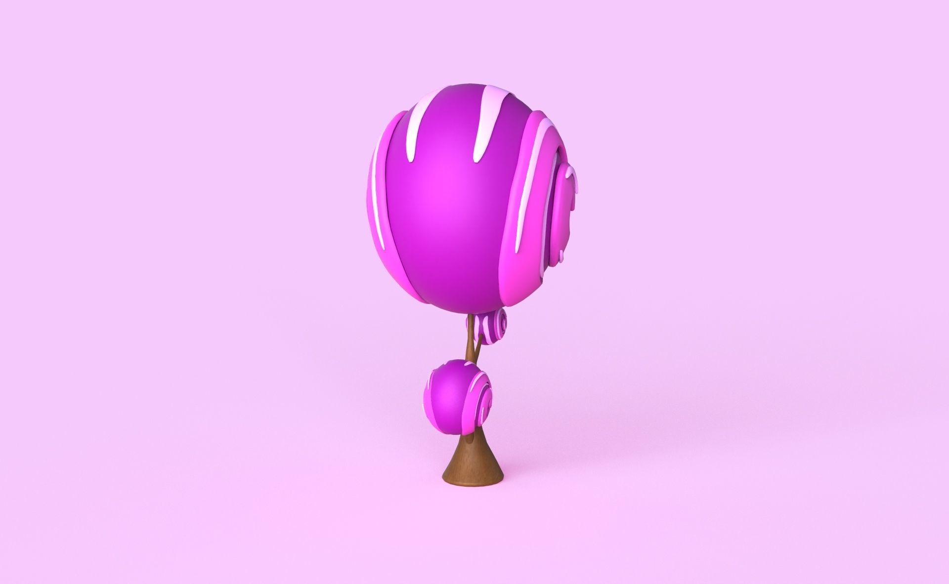 Cartoon Candy Tree 11 Low-poly 3D model_12