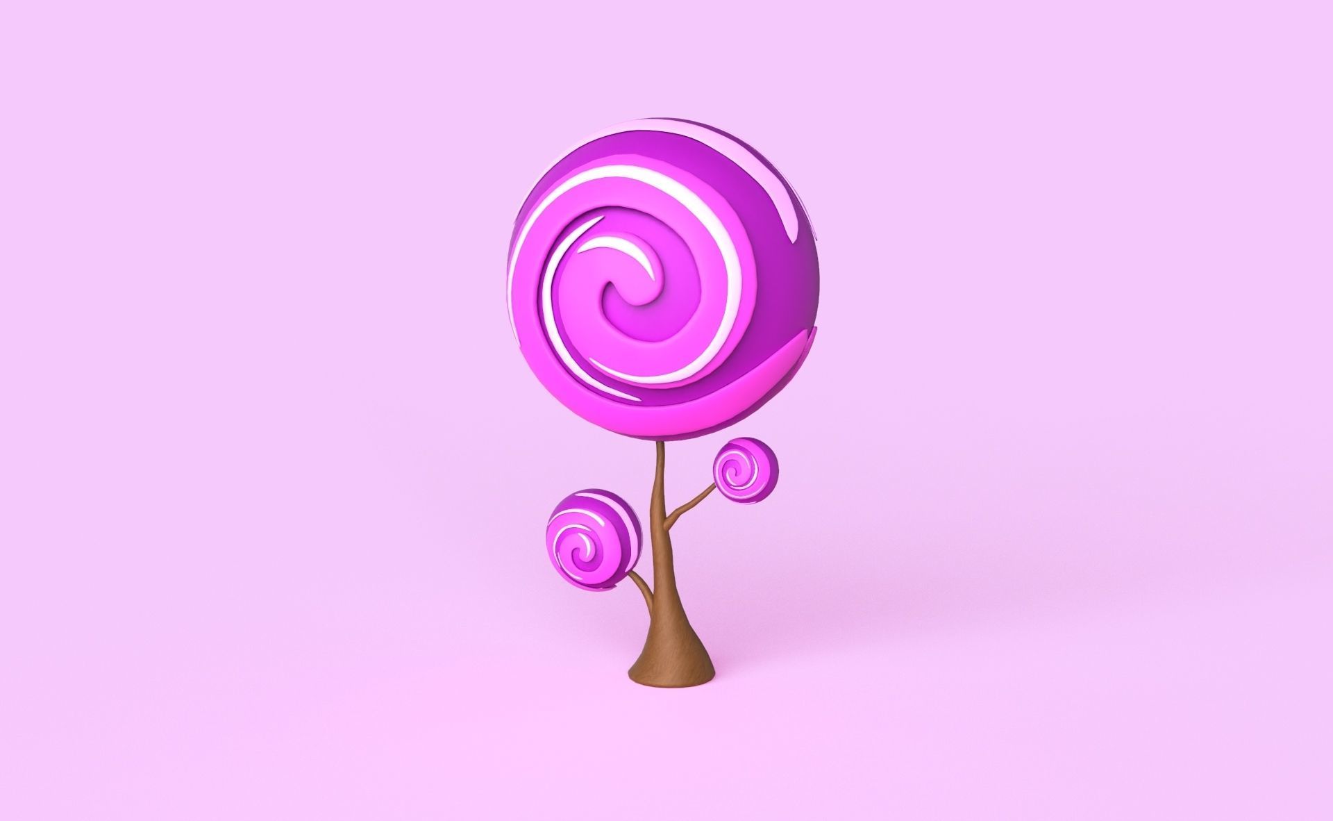 Cartoon Candy Tree 11 Low-poly 3D model_16