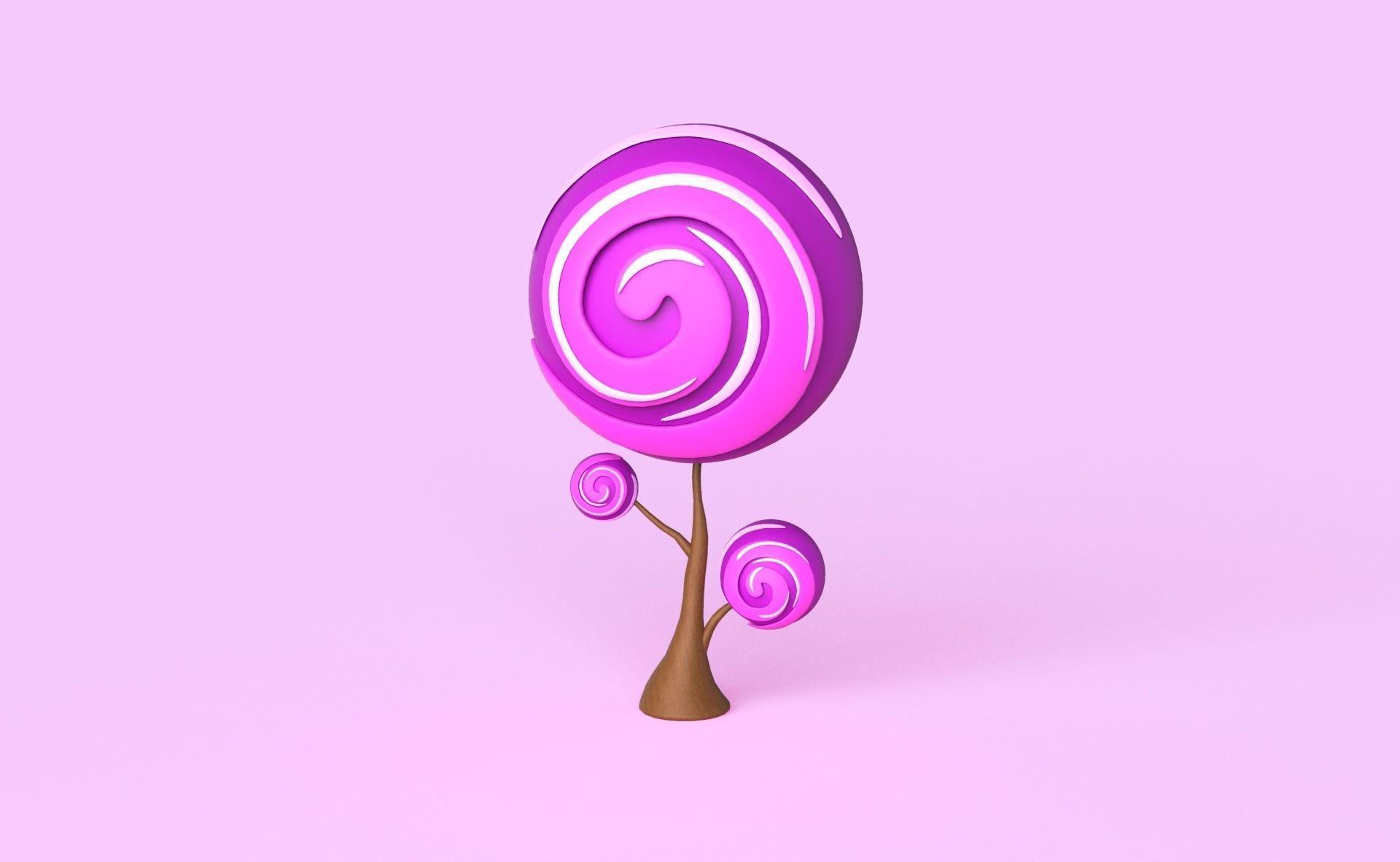 Cartoon Candy Tree 11 Low-poly 3D model_8