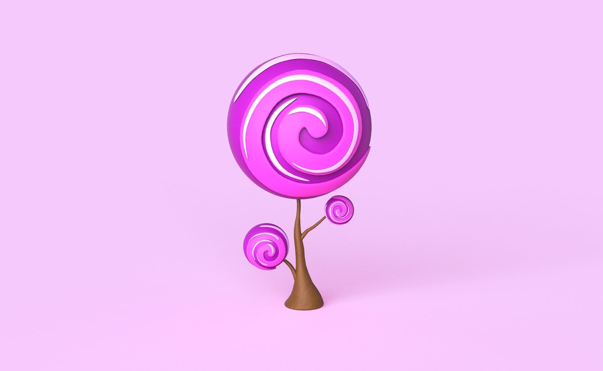 Cartoon Candy Tree 11 Low-poly 3D model_15