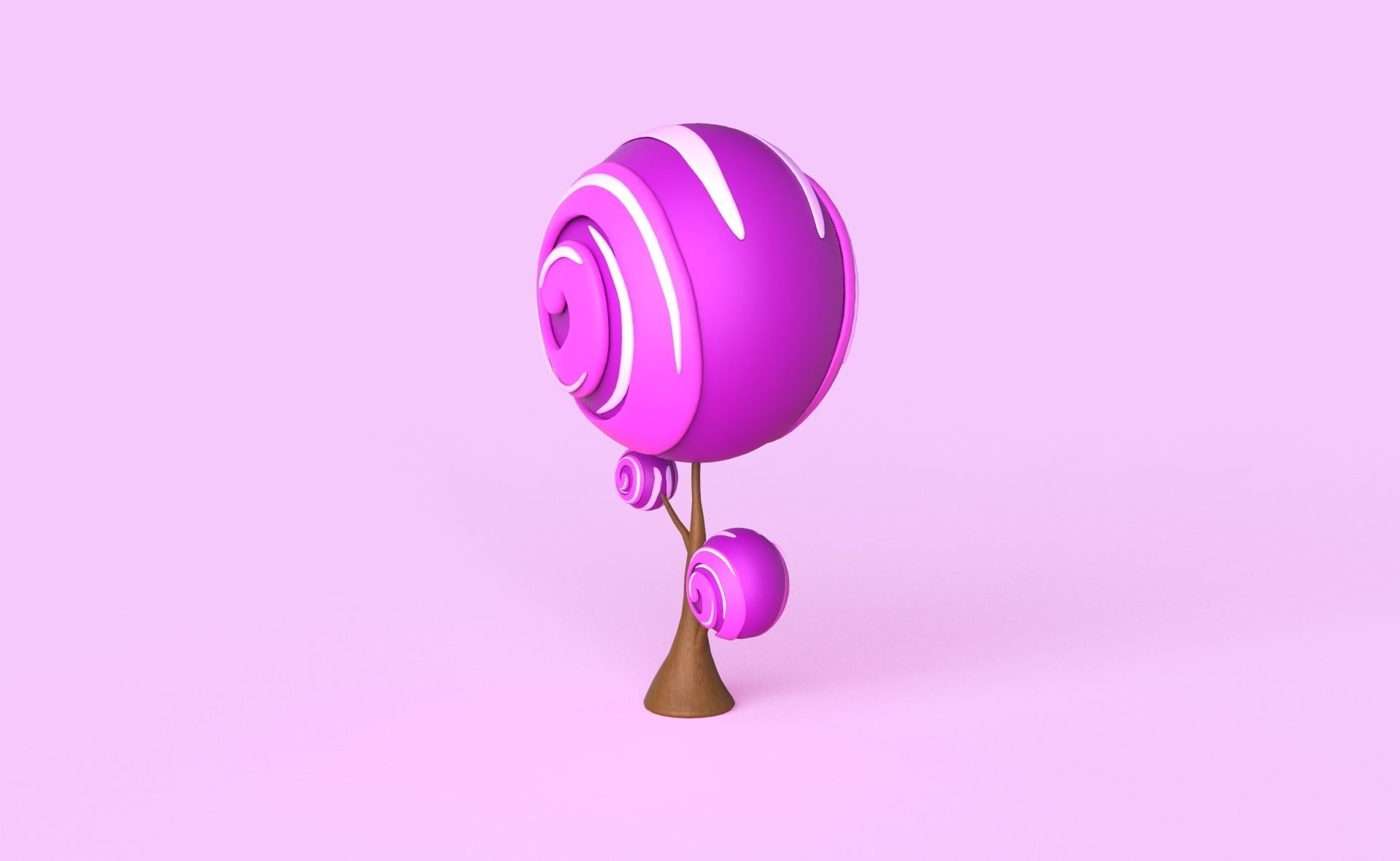 Cartoon Candy Tree 11 Low-poly 3D model_10