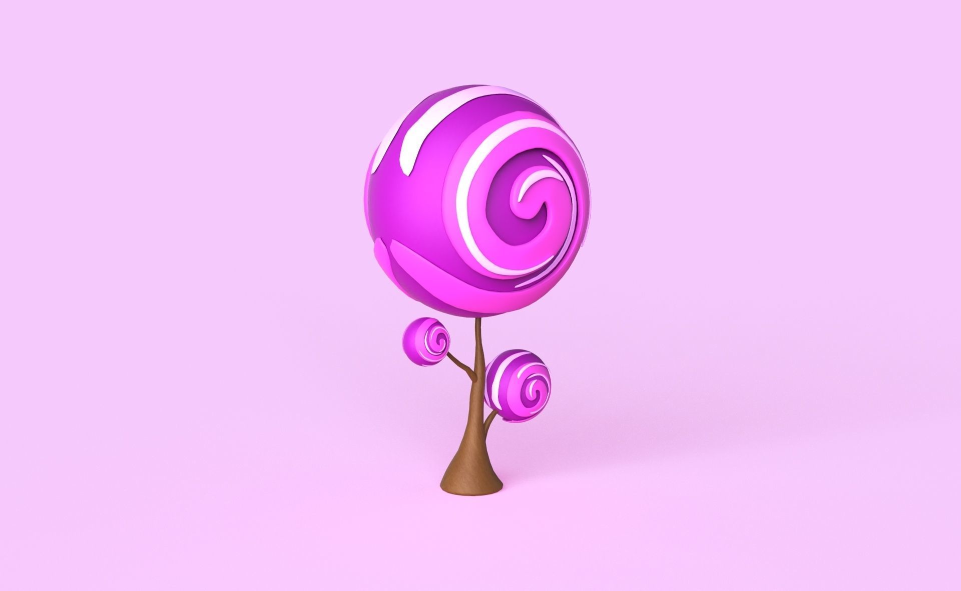 Cartoon Candy Tree 11 Low-poly 3D model_6