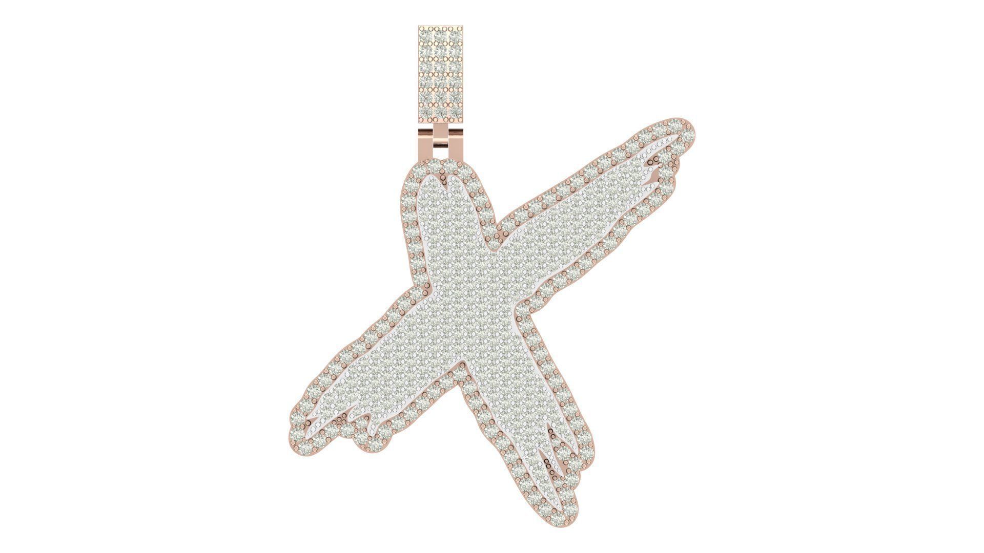 Alphabet Latter hiphop Pendent  3D print model_1