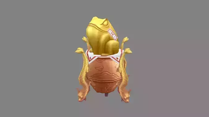 Cartoon Golden Toad and golden dragon Seismograph