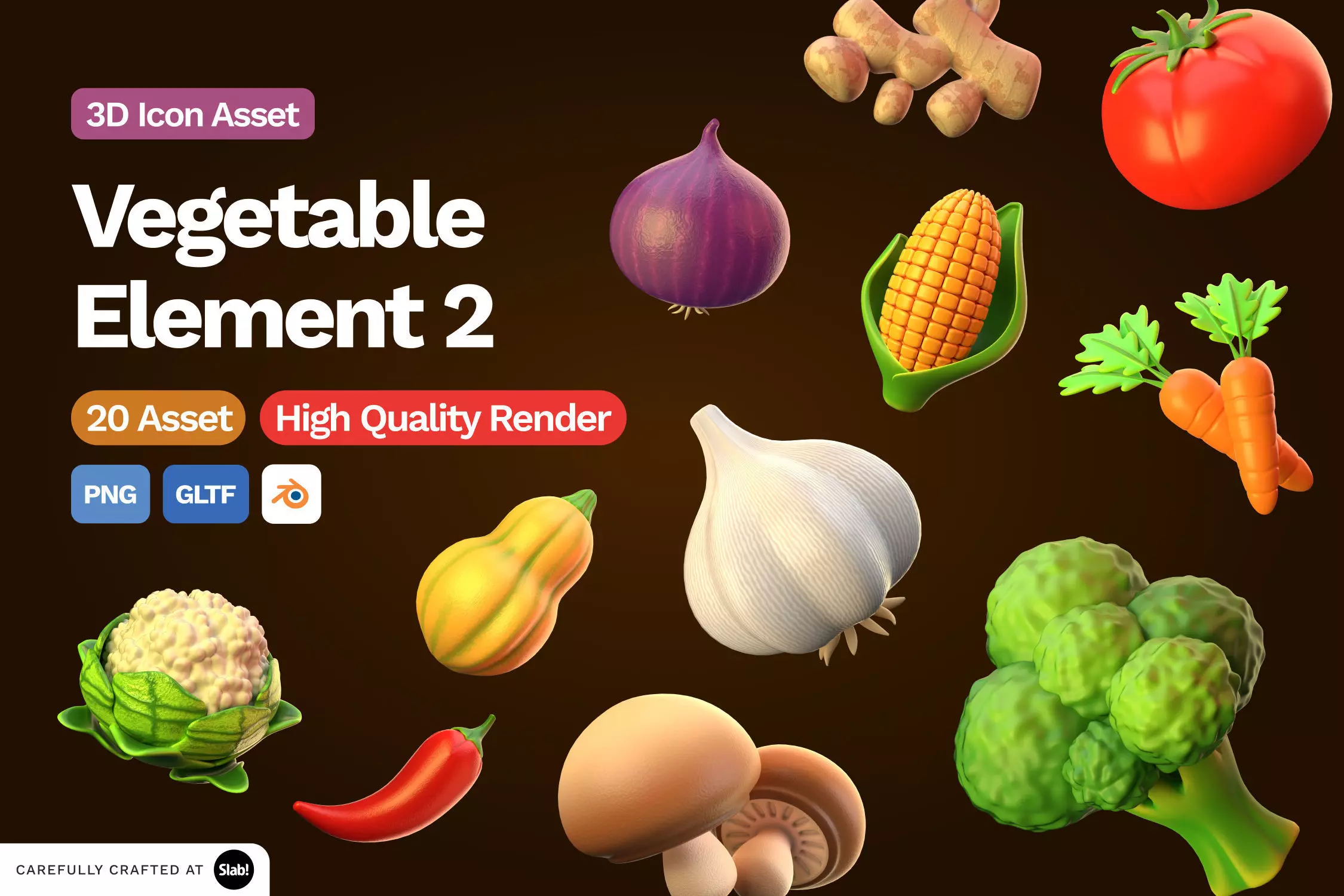 3D Vegetable Element 3D model_0