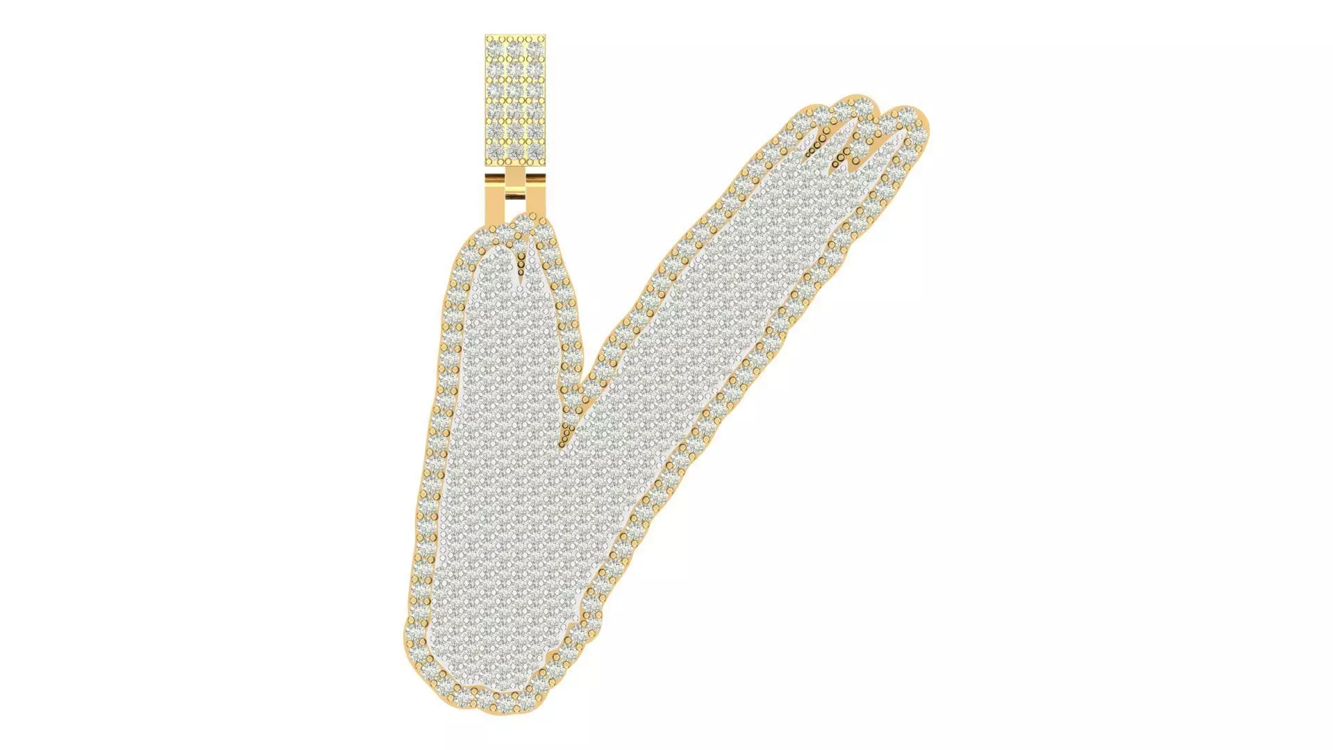 Alphabet Latter hiphop Pendent 3D print model_0