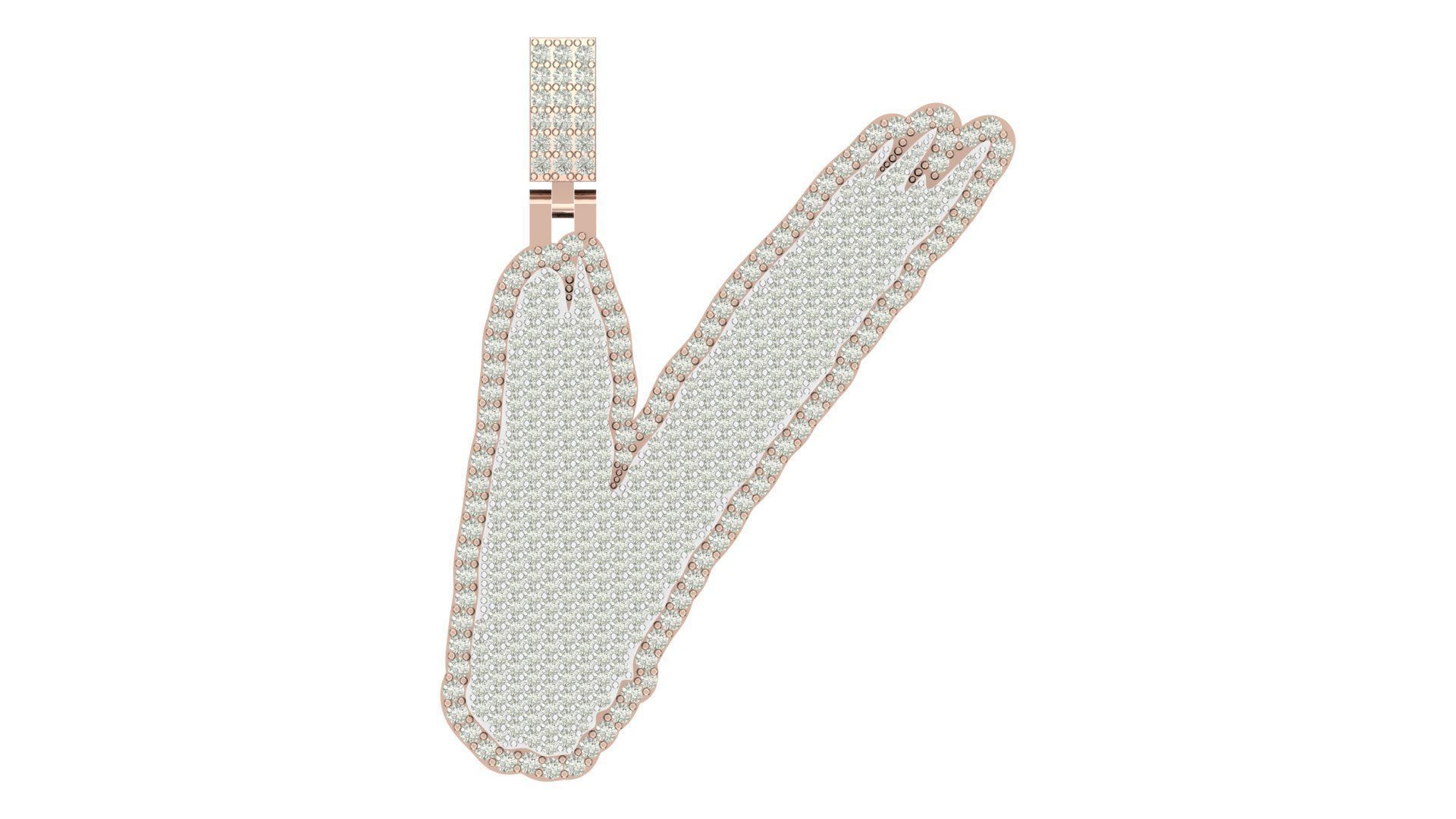 Alphabet Latter hiphop Pendent 3D print model_1