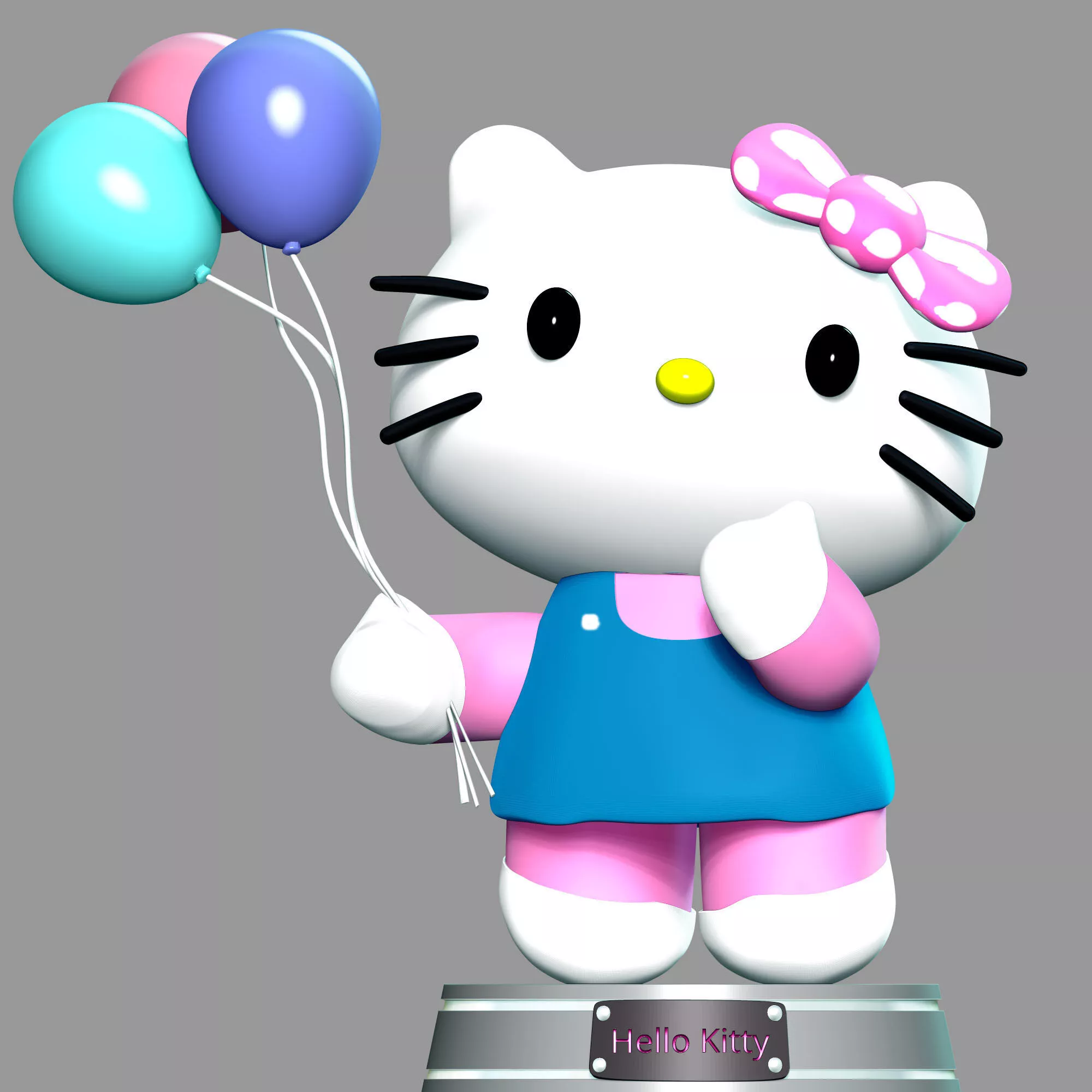 Hello Kitty With Ballons 3D print model