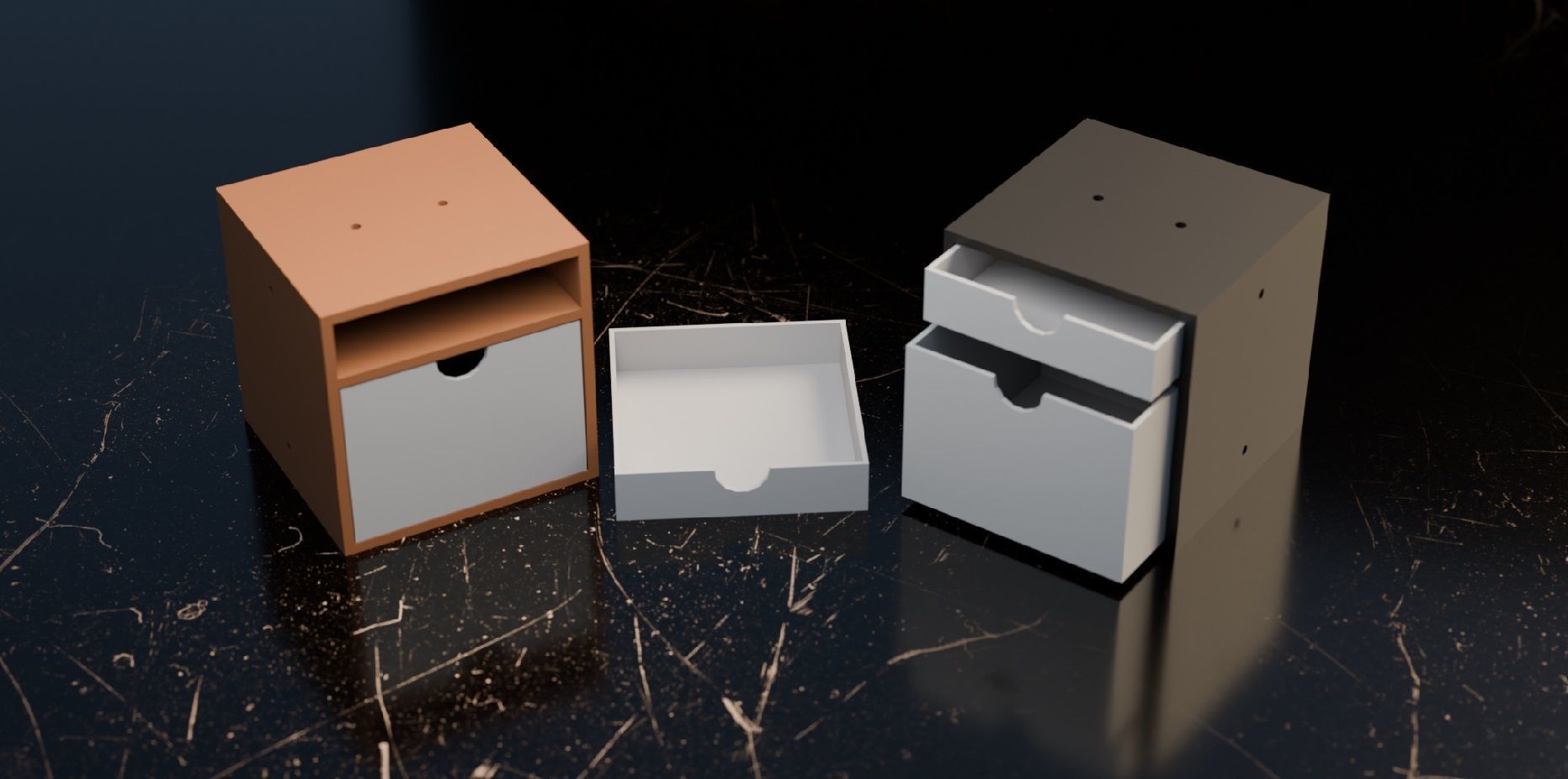 042M 2x Mixed Drawer 3D print model_3