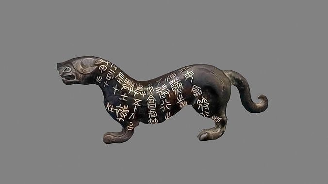 Tiger Talisman - A symbol of power Low-poly 3D model