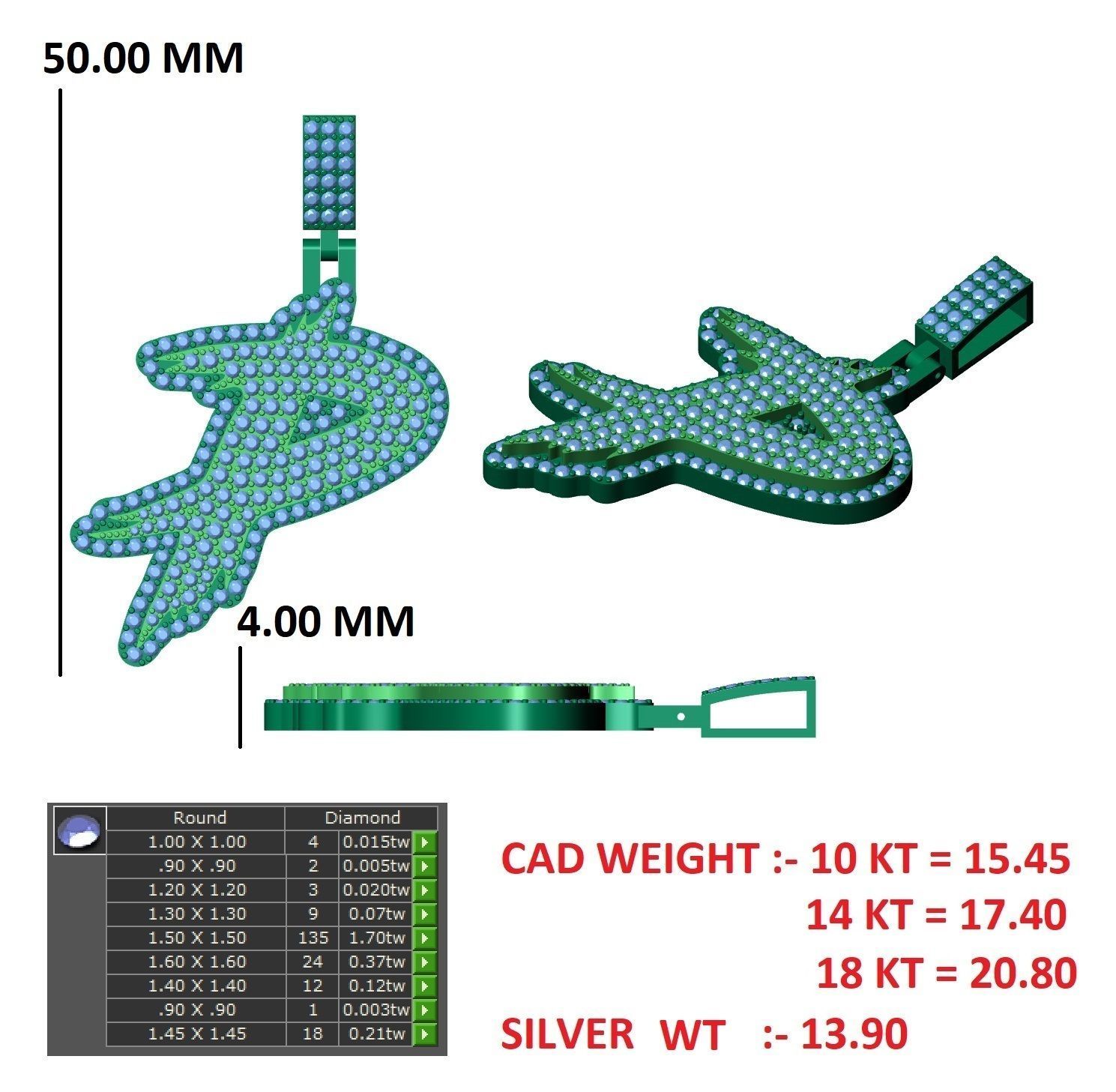 Alphabet Latter hiphop Pendent 3D print model_8