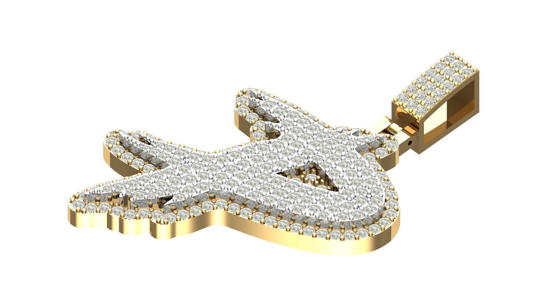 Alphabet Latter hiphop Pendent 3D print model_7