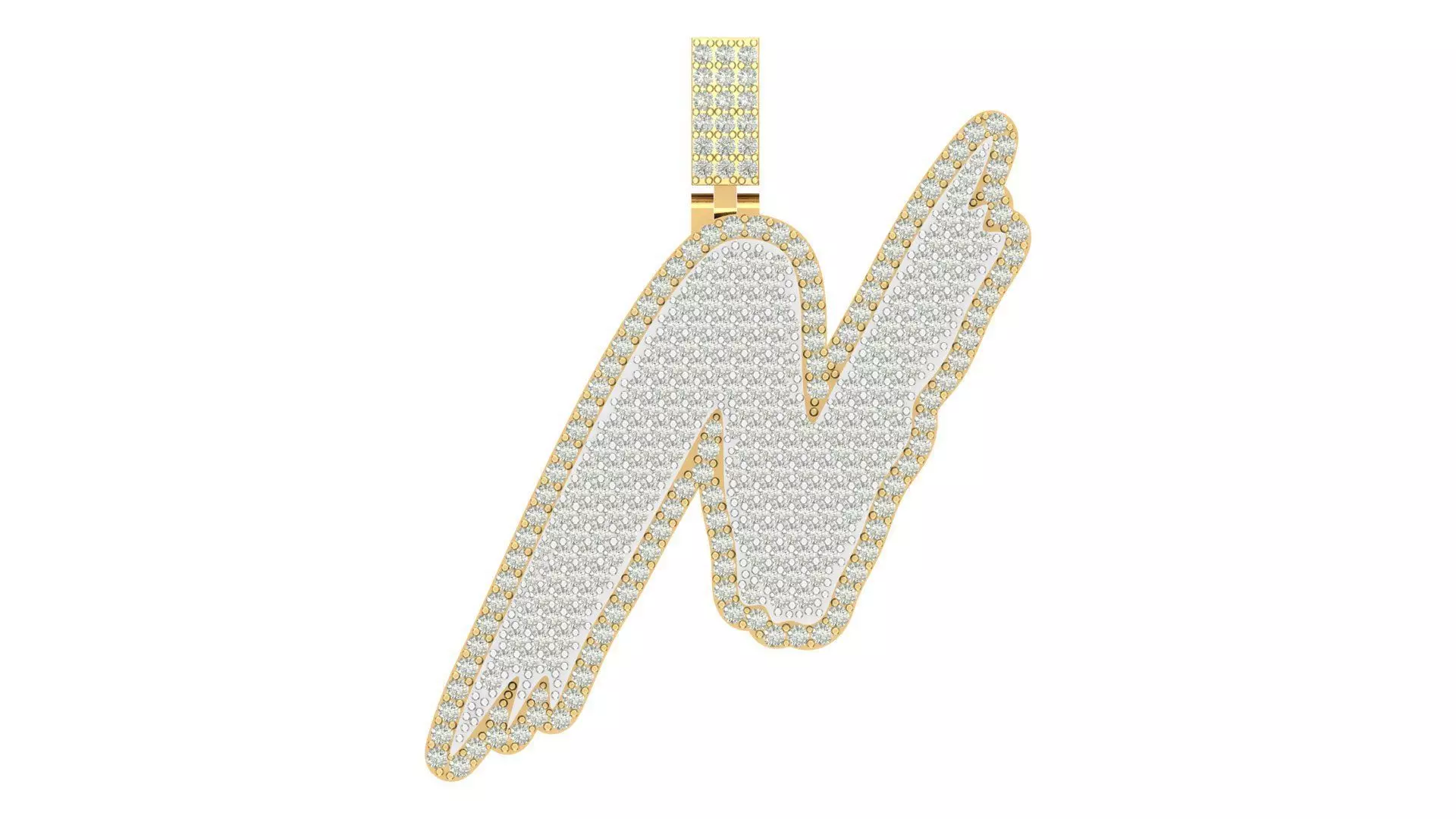 Alphabet Latter hiphop Pendent 3D print model_0