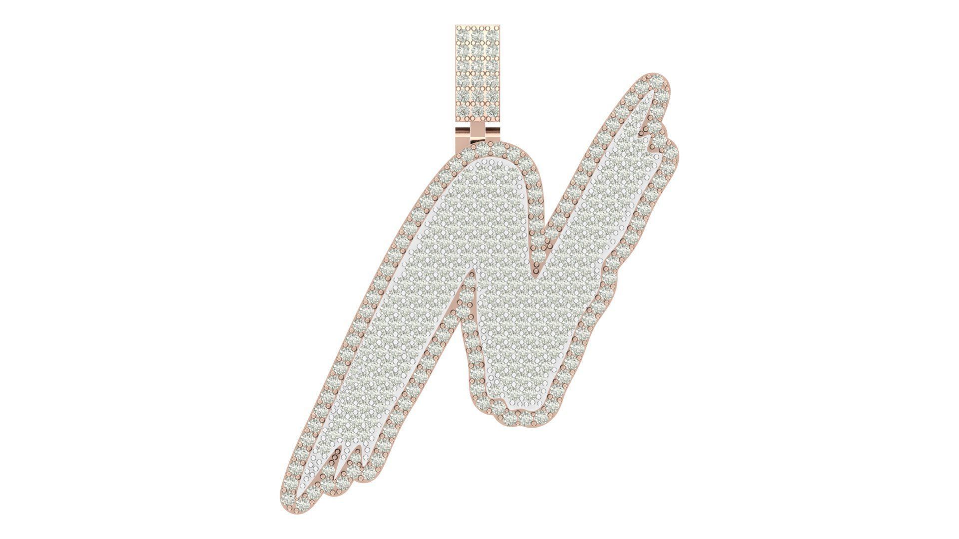 Alphabet Latter hiphop Pendent 3D print model_1